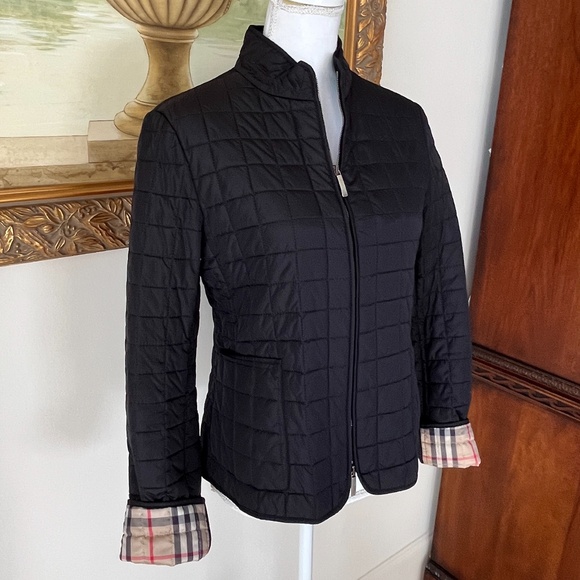 Burberry London Womens Quilted Black Lightweight Jacket Size 6 - Picture 2 of 7
